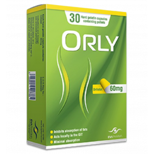 ORLY 60 MG ( ORLISTAT ) FOR WEIGHT LOSS & MAINTENANCE 30 HARD GELATIN CAPSULES